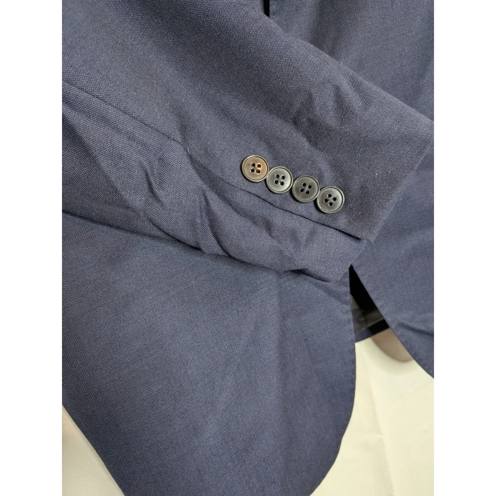 Calvin Klein Extreme‎ Slim Fit Mens Navy Plaid Wool Sport Coat Blazer 44R